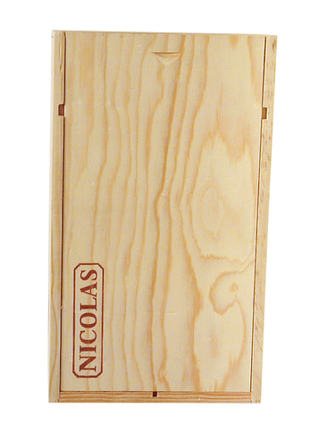 WOODEN CASE FOR 2 75 CL BOTTLES (BORDEAUX TYPE ONLY)